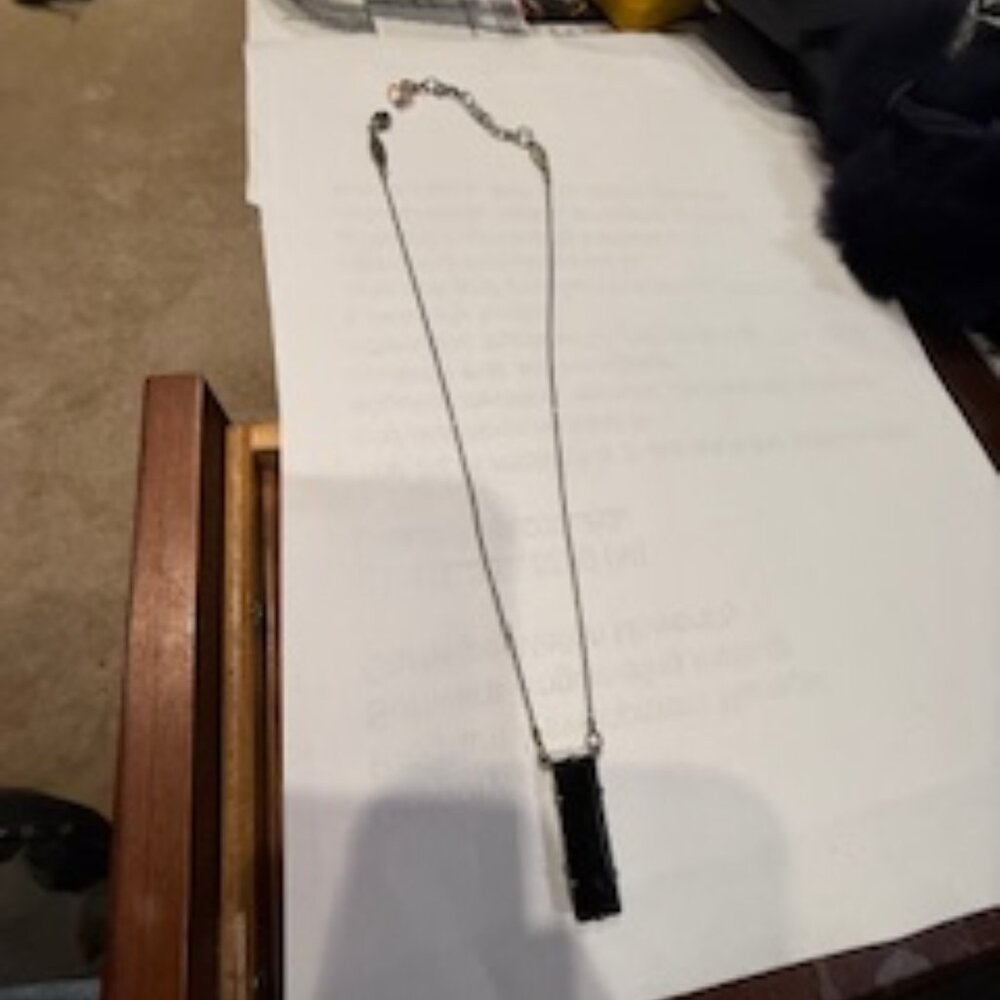 SABIKA vertical black stone necklace